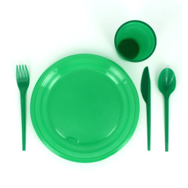 Plastic bord Plat groen 20,5 cm (960 stuks)