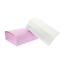 Papier bakkerij doos roze 18,2x13,6x5,2cm 500g (250 stuks)