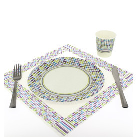 Assiette carton décorée 23cm (8 Unités)