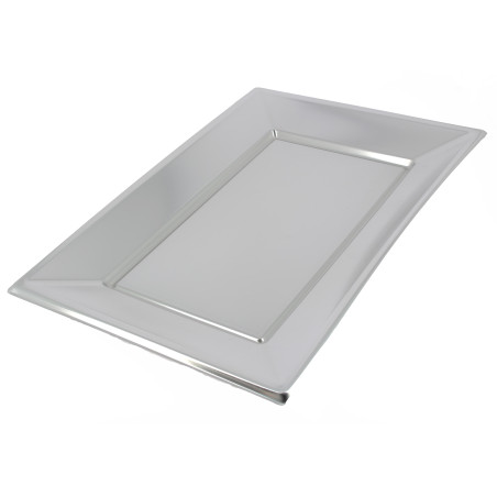 Plateau Plastique Argenté rectang. 330x 230mm (120 Utés)