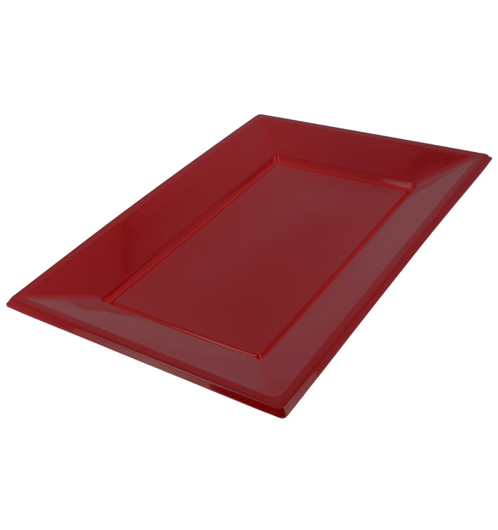 Plastic dienblad bordeauxrood 33x22,5cm 