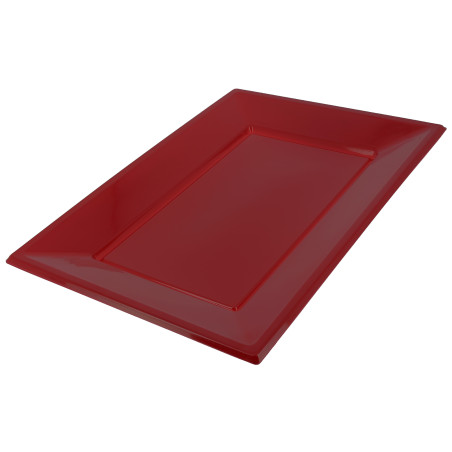 Plastic dienblad bordeauxrood 33x22,5cm (3 stuks) 