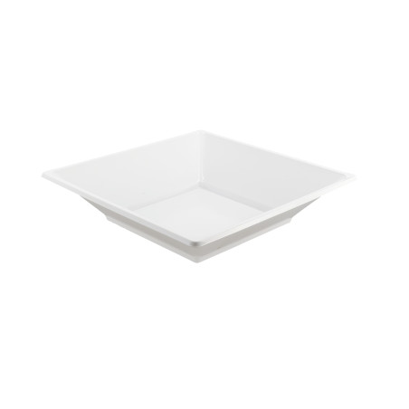 Plastic bord PS Diep Vierkant wit 17 cm (750 stuks)
