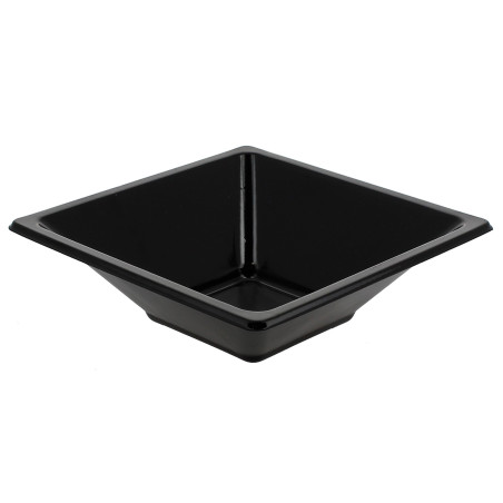 Bol en Plastique PS Carré Noir 12x12cm (25 Utés)