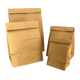 Sac en papier KRAFT sans anses 15+9x28cm (1000 Unités)