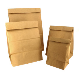 Papieren zak zonder handvat kraft 30+18x43cm (250 stuks)