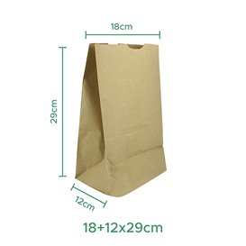 Sac en papier KRAFT sans anses 18+12x29cm (25 Unités)