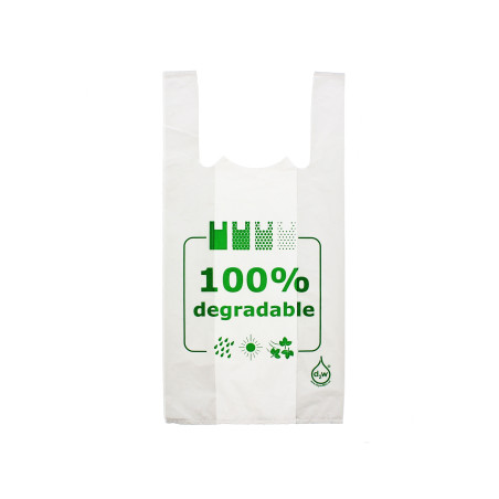 Plastic T-shirt tas 100% Degradable 35x50cm (200 stuks) 