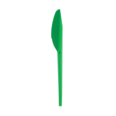 Plastic PS mes  groen 16,5 cm (15 stuks) 