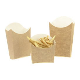 Papieren Container voor frietenkraft groot maat 8,2x3,3x14,9cm (400 stuks)