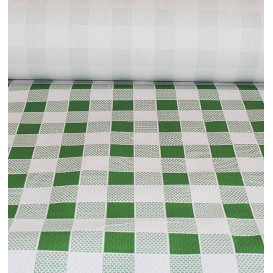 Papieren tafelkleed rol groen Checkers 1x100m. 40g (1 stuk) 