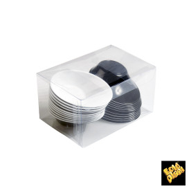 Plastic Kom PS "Sodo" wit en zwart 50 ml (20 stuks)