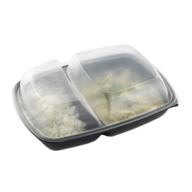 Plastic Deksel voor Deli Container PP Rechthoekige vorm 2C zwart 28x20cm (50 stuks) 