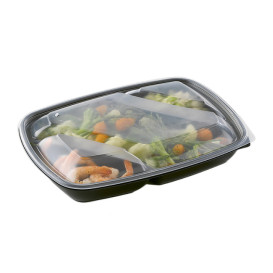 Plastic Deksel voor Deli Container PP Rechthoekige vorm 3C zwart 28x20cm (50 stuks) 