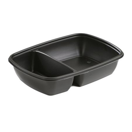 Plastic deli Container PP 2C zwart 900ml 23x16,5x5cm (300 stuks)