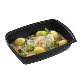 Plastic deli Container PP zwart 900ml 23x16,5cm (300 stuks)