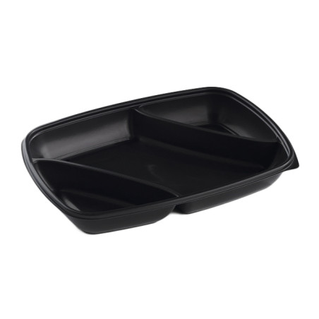 Plastic deli Container PP 3C zwart 975ml 28x20x4cm (50 stuks) 