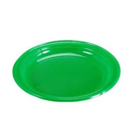 Plastic bord Plat groen 20,5 cm (10 stuks) 