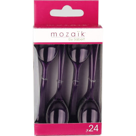 Plastic lepel premium aubergine kleur 16cm (10 stuks) 