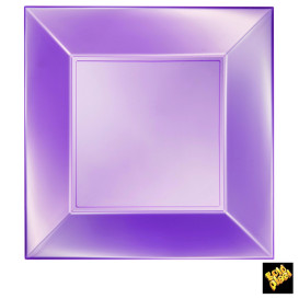 Assiette Plastique Réutilisable Plate Violet Pearl PP 290mm (12 Utés)