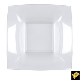 Assiette Plastique Réutilisable Creuse Transp. PS 180mm (25 Utés)