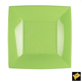 Assiette Plastique Réutilisable Plate Vert Citron PP 230mm (300 Utés)