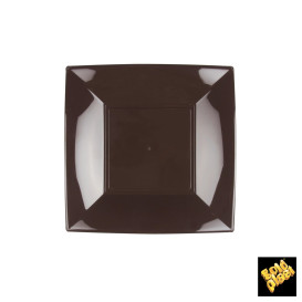 Assiette Plastique Réutilisable Plate Marron PP 180mm (25 Utés)