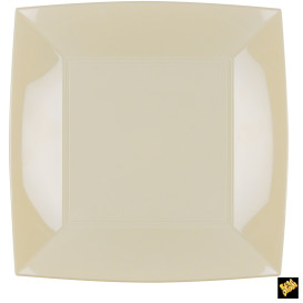 Assiette Plastique Plate Crème Nice PP 290mm (12 Utés)