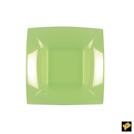 Assiette Plastique Réutilisable creuse vert citron PP 180mm (25 Utés)