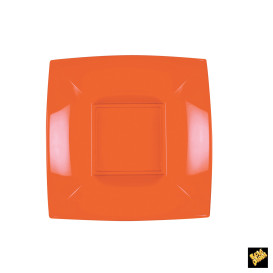 Assiette Plastique Réutilisable Creuse Orange PP 180mm (25 Utés)