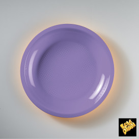 Assiette Plastique Réutilisable Plate Lilas PP Ø220mm (600 Utés)