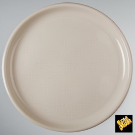 Assiette Plastique Réutilisable Pizza Beige PP Ø350mm (144 Utés)