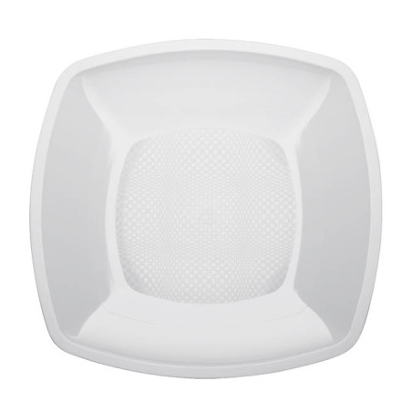 Assiette Dure Réutilisable Plate Blanc  PP 23cm (300 Utés)