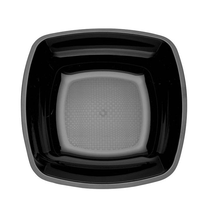 Assiette Plastique Réutilisable Creuse Noir  PS 180mm (25 Utés)