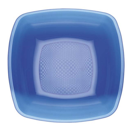 Herbruikbare harde bord Diep blauw Vierkant PS 18cm (25 stuks) 