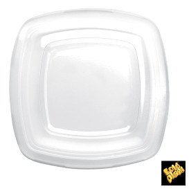 Couvercle Plastique Réutilisable Transp.  PET pour Assiette 180mm (25 Utés)