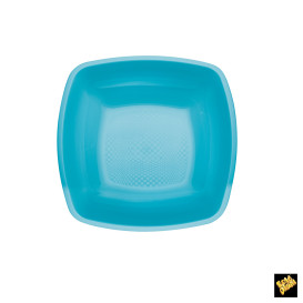 Assiette Plastique Réutilisable Creuse Turquoise  PP 180mm (25 Utés)