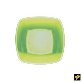 Assiette Plastique Réutilisable Creuse vert citron  PP 180mm (300 Utés)