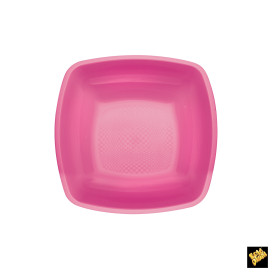 Plastic bord Diep fuchsia Vierkant PP 18 cm (25 stuks) 