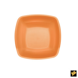 Plastic bord Diep oranje Vierkant PP 18 cm (25 stuks) 