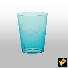 Verre Plastique Moon Turquoise Transp. PS 350ml (20 Unités)