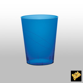 Plastic PS beker "Moon" blauw transparant 350ml (20 stuks) 