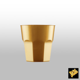 Plastic beker voor Cocktail PS goud Ø7,3cm 220ml (1000 stuks)