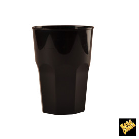 Plastic beker voor Cocktail PP zwart Ø8,4cm 350ml (20 stuks) 