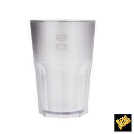 Plastic glas SAN Herbruikbaar "Frost" transparant 400 ml (75 stuks)