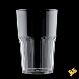 Plastic glas SAN Herbruikbaar "Graniten" transparant 400 ml (75 stuks)