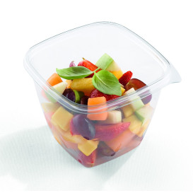 Plastic deli Container PET onverbrekelijk 750ml 12x12x9cm (500 stuks)