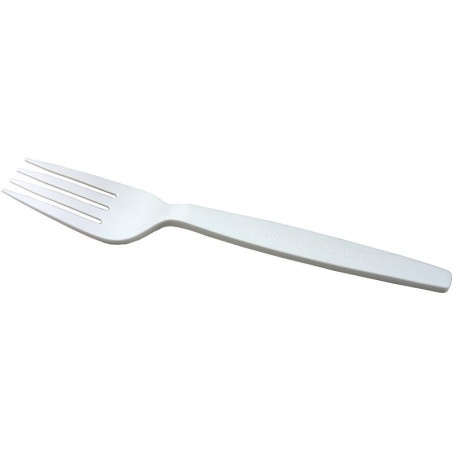 Stof gebaseerd op Maizena PLA afbreekbare vork wit 16cm (500 stuks)