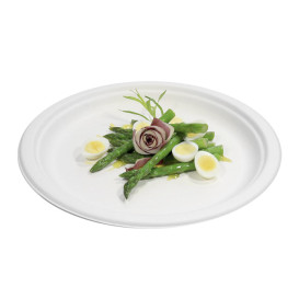 Assiette Bio en Canne à Sucre Blanc Ø260mm (400 Utés)