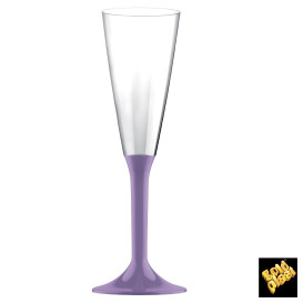 Flûte Champagne Plastique Pied Lilas 160ml 2P (200 Utés)